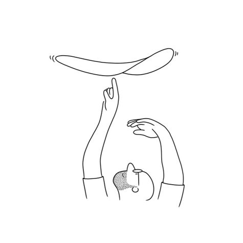 Bald pizzaiolo with beard and glasses doing pizza acrobatics illustration