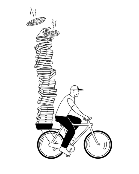 pizza delivery on bike