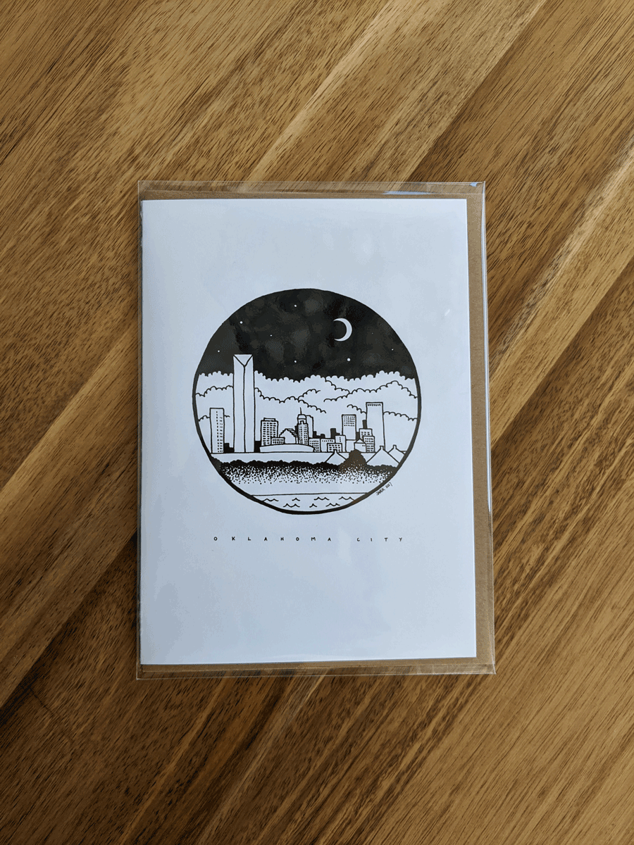 Oklahoma City skyline greeting card