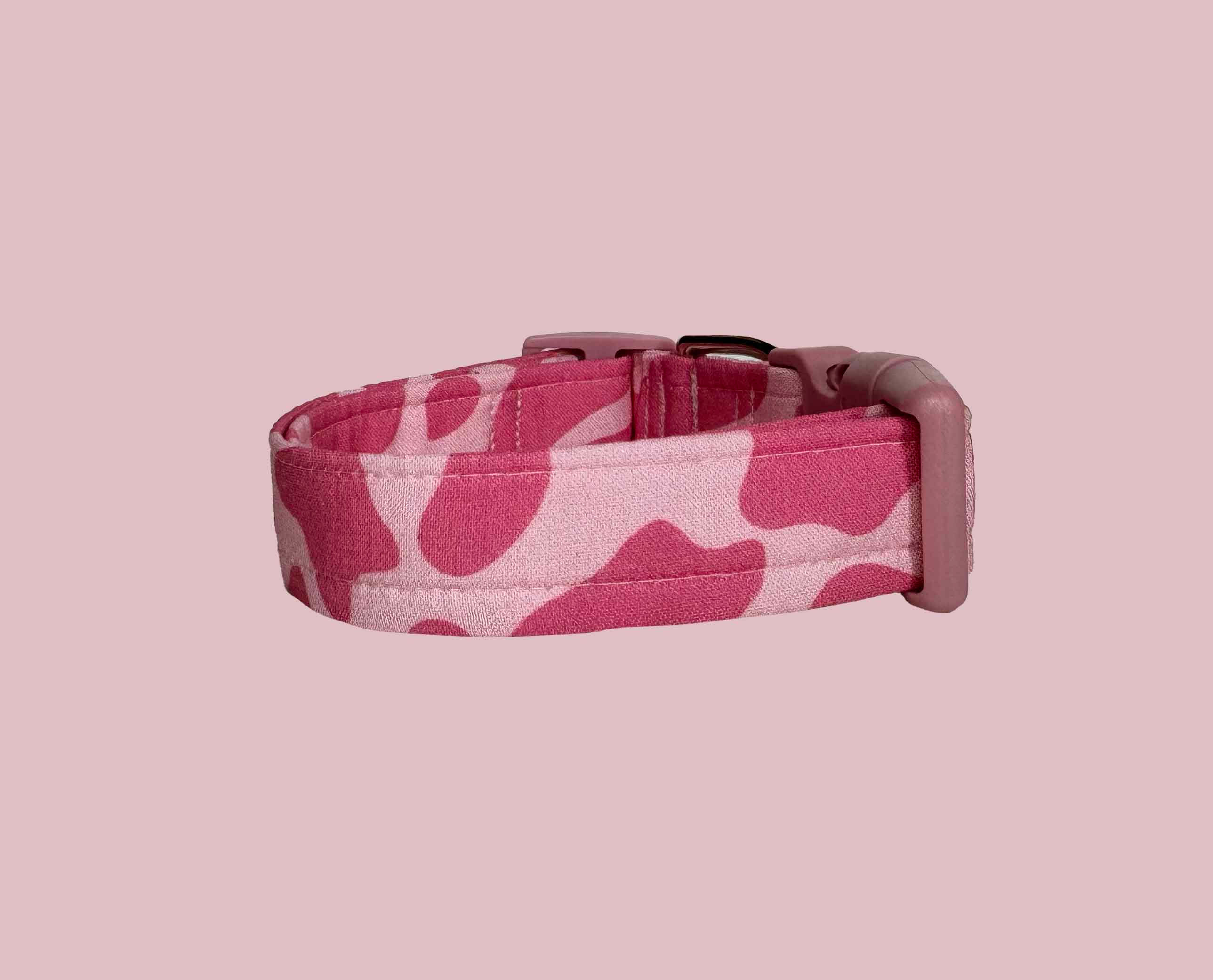 Pink Cowprint Collar
