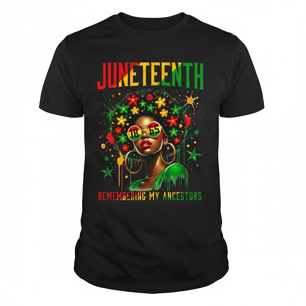 Culture Tees Juneteenth shirt with Remembering My Ancestors text