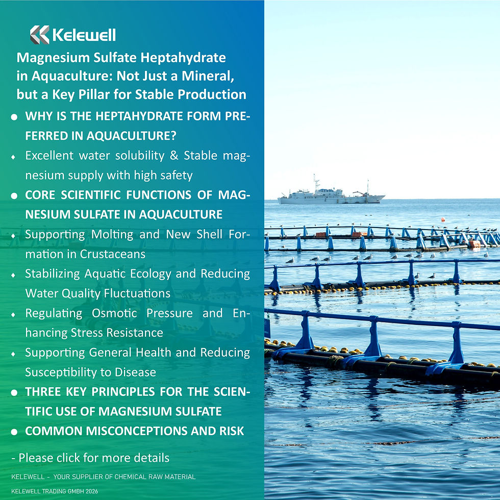 Magnesium Sulfate Heptahydrate in Aquaculture:Not Just a Mineral, but a Key Pillar for Stable Production