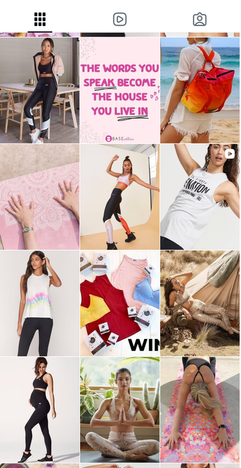 A screenshot of Base Athletics's Instagram feed