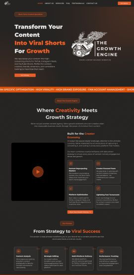 A screenshot of The Growth Engine's Website
