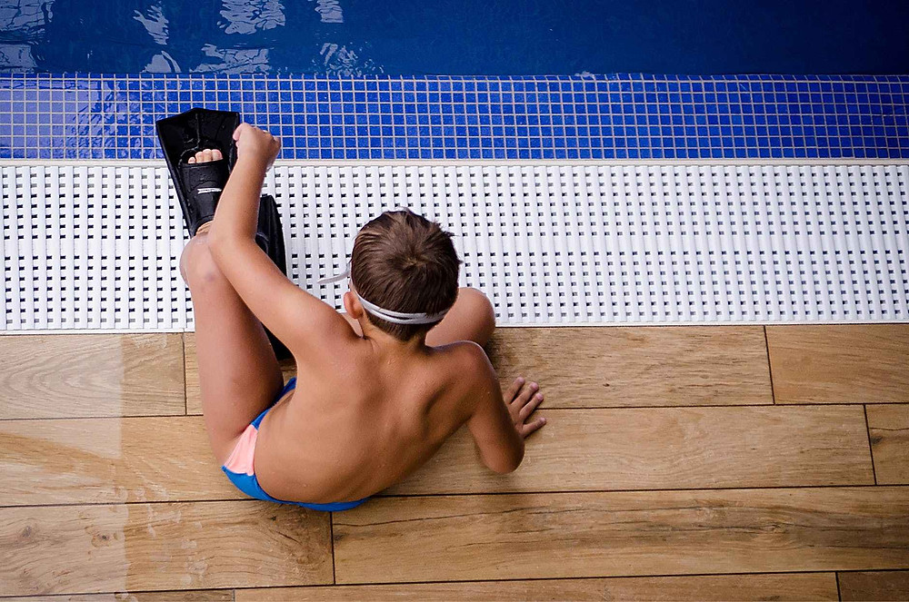boy child flippers fun