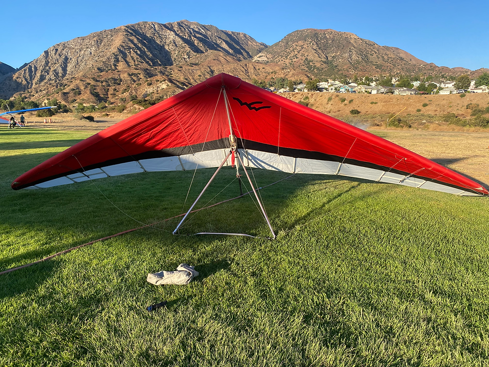 Thumbnail: Top sail view of red and white Wills Wing Sport 2 135 for sale