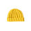 Thumbnail: Flat view of luxury big needle knitted chunky hat. Colour yellow.