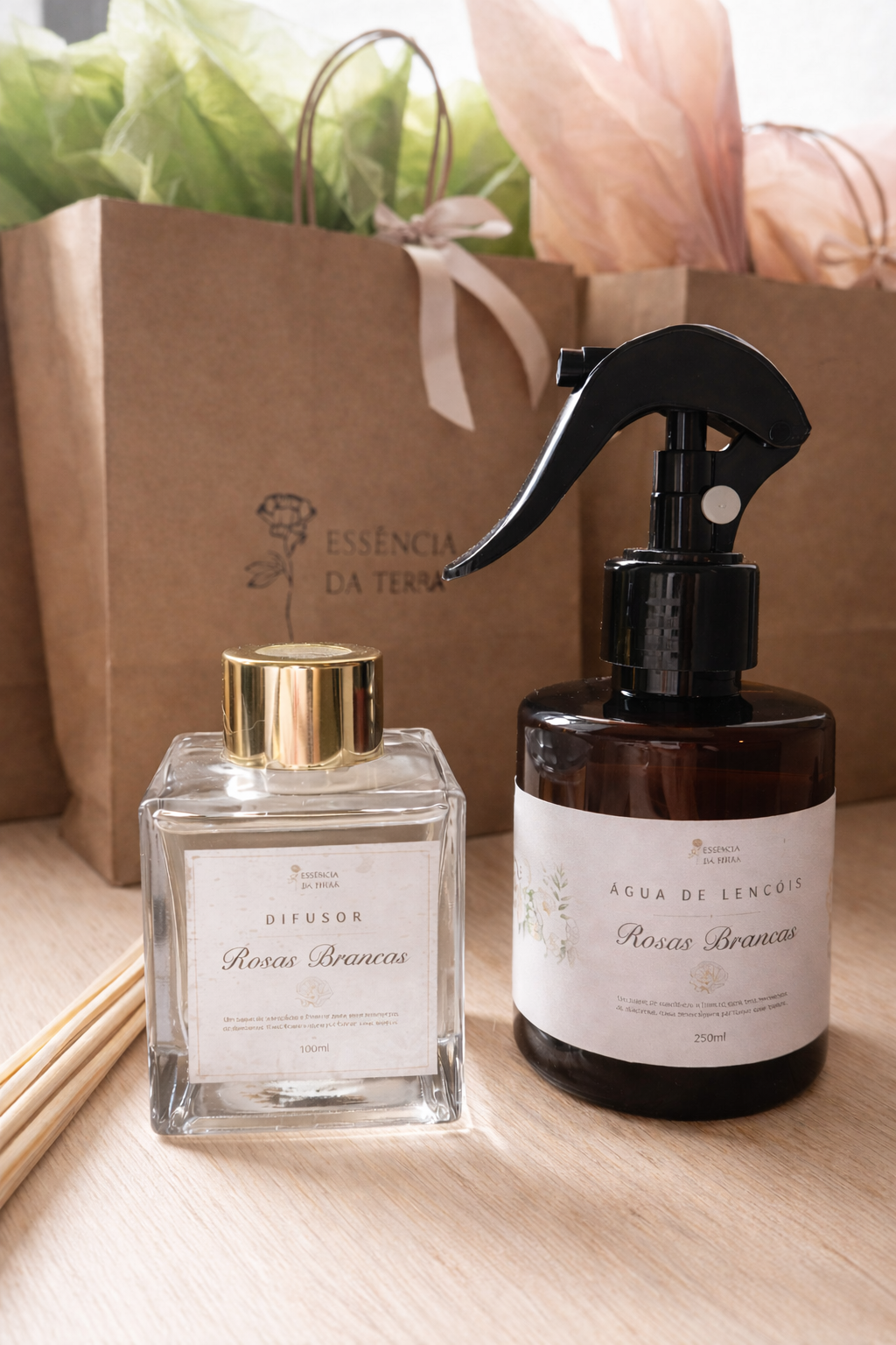 Kit Difusor e Spray Rosas Brancas