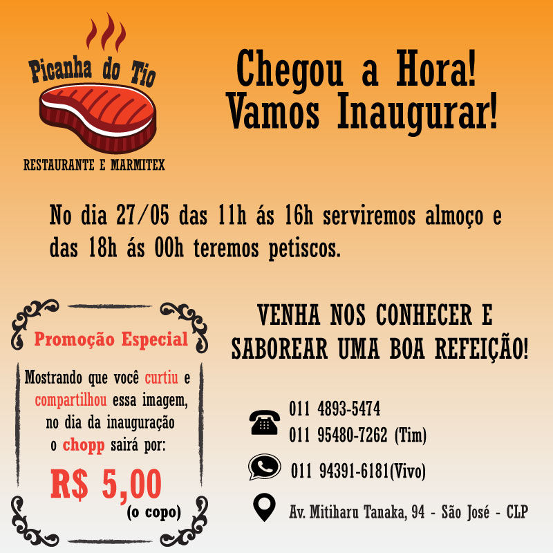 Post Facebook - Inauguração