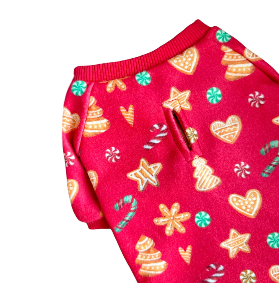 Miniaturbild: Handgemachter Fleece Hoodie „Weihnachtskekse“