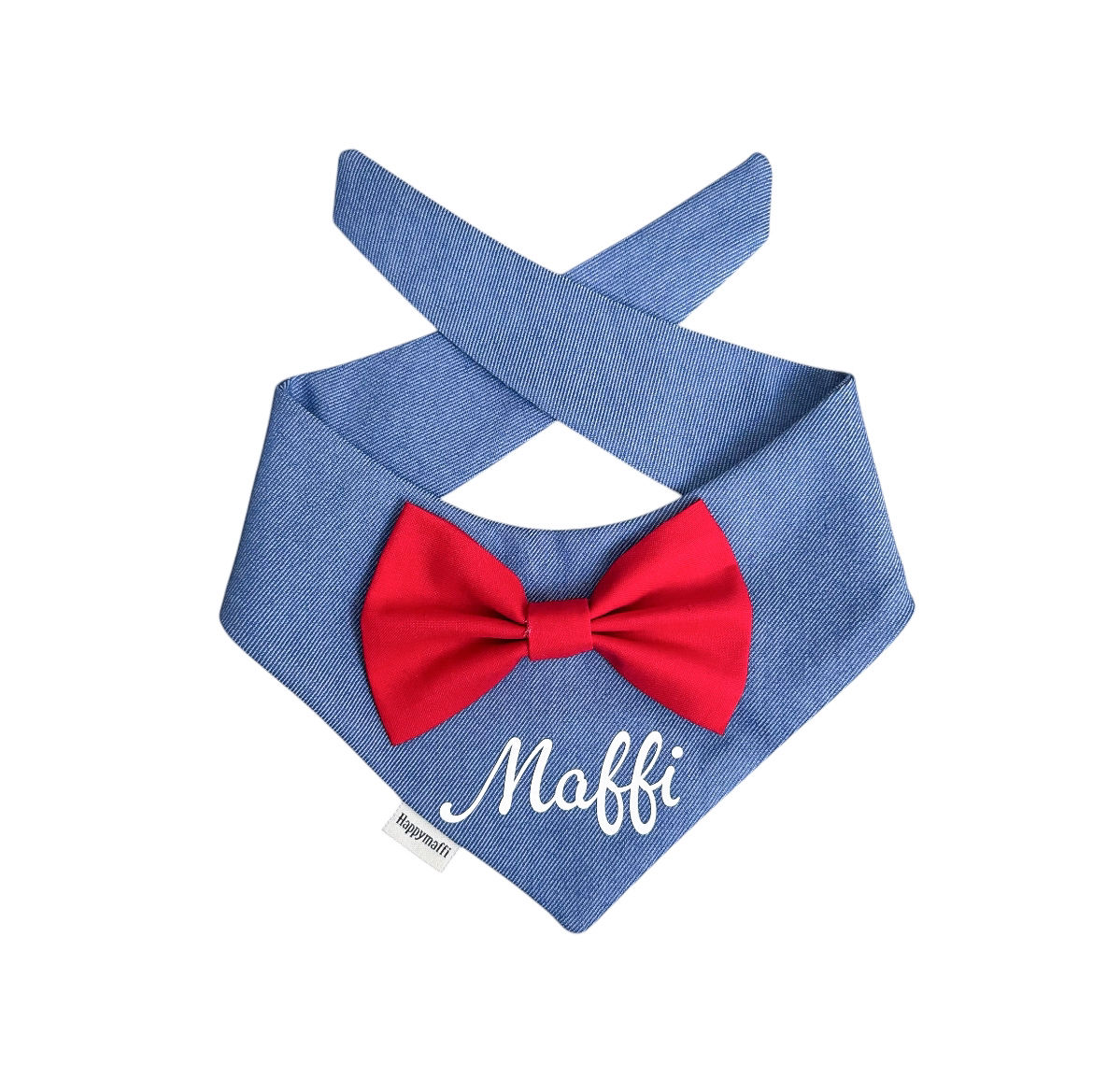 Personalisiertes Hundehalstuch blau/rot