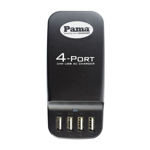 Thumbnail: Pama Mains Travel Charger with 4 x USB Ports 6.8A