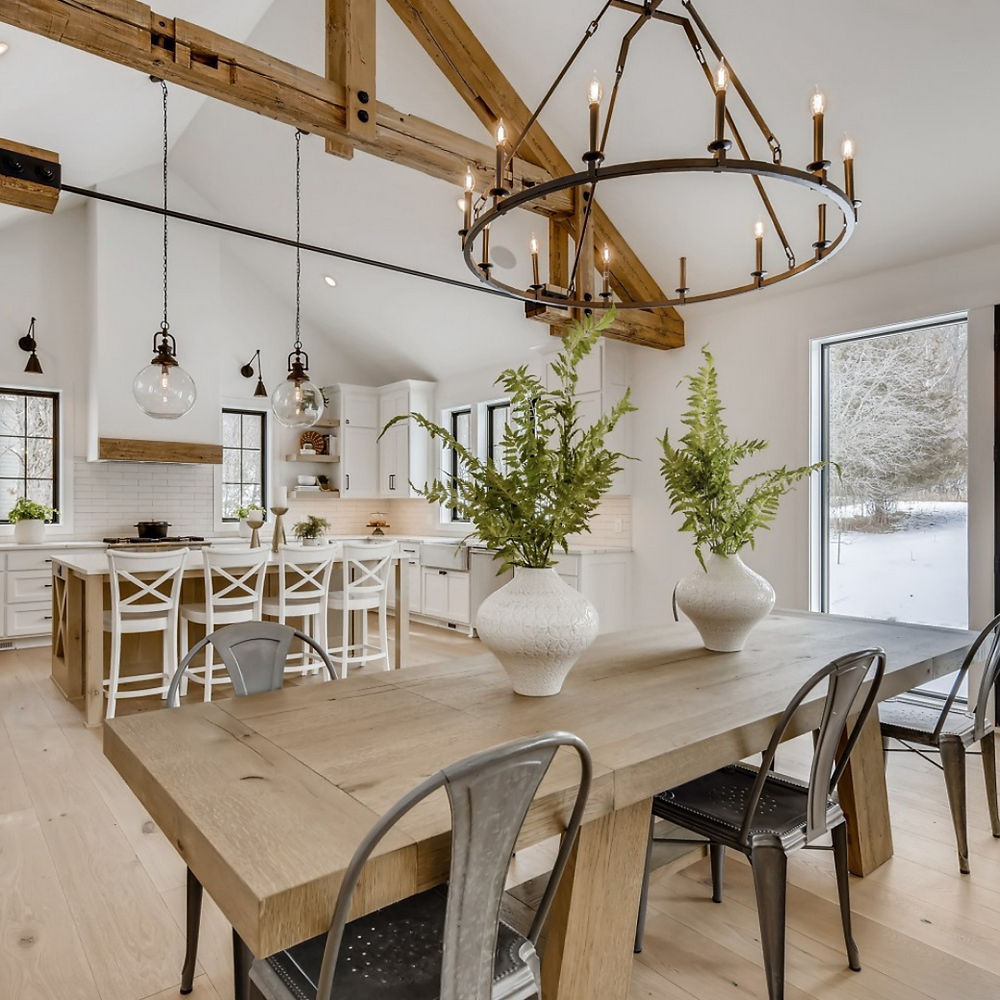 High vaulted ceilings and beam details