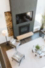 Custom stucco fireplace.