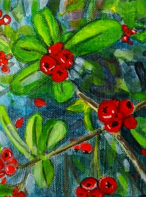 Red Berries Acrylic on Canvas Michelle Cordov