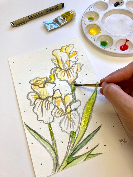 Hello, Yellow Iris Ink & Watercolor Michelle Cordova