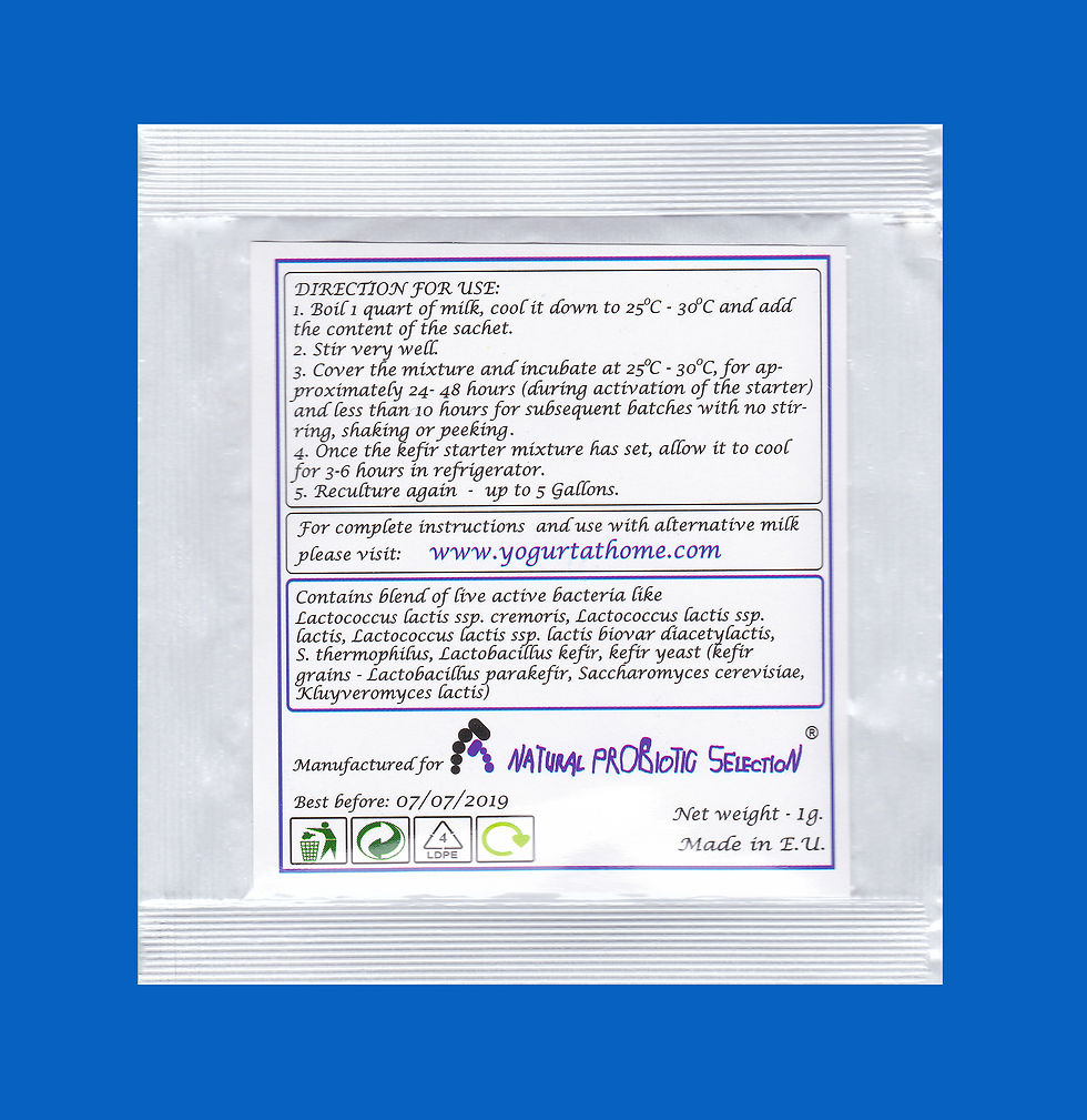 Freeze-dried kefir starter for mild milk kefir