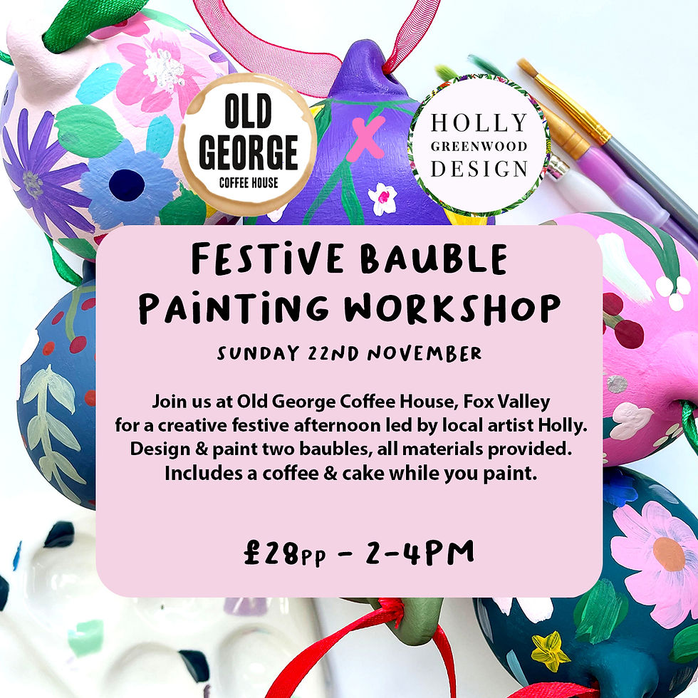 Festive Bauble Painting Workshop 22nd November- Old George Fox Valley
