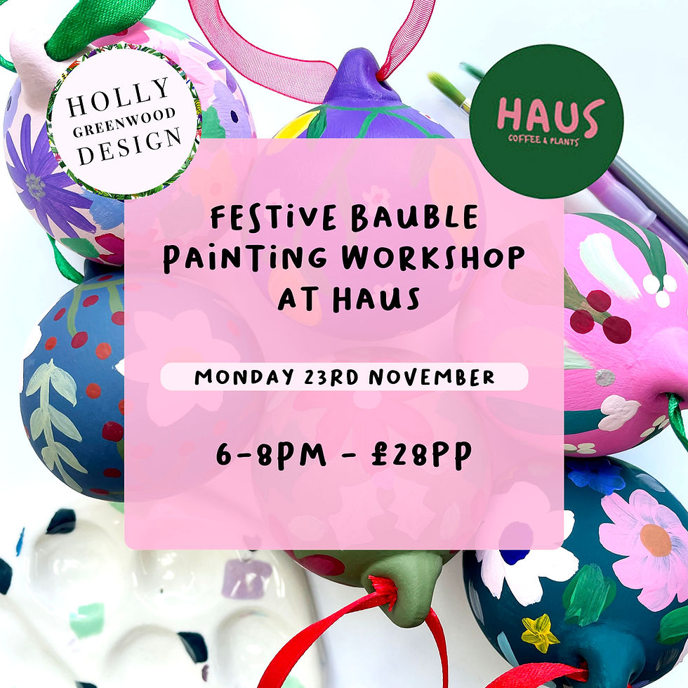 Festive Bauble Painting Workshop 23rd November- HAUS