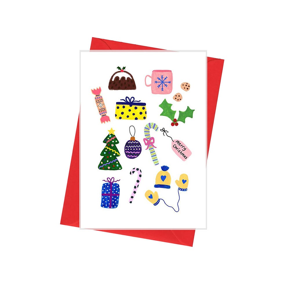 Thumbnail: 6 Pack illustrated Christmas cards