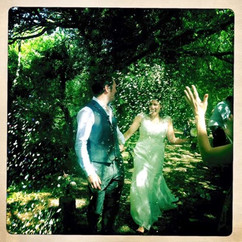 Just married bride and groom