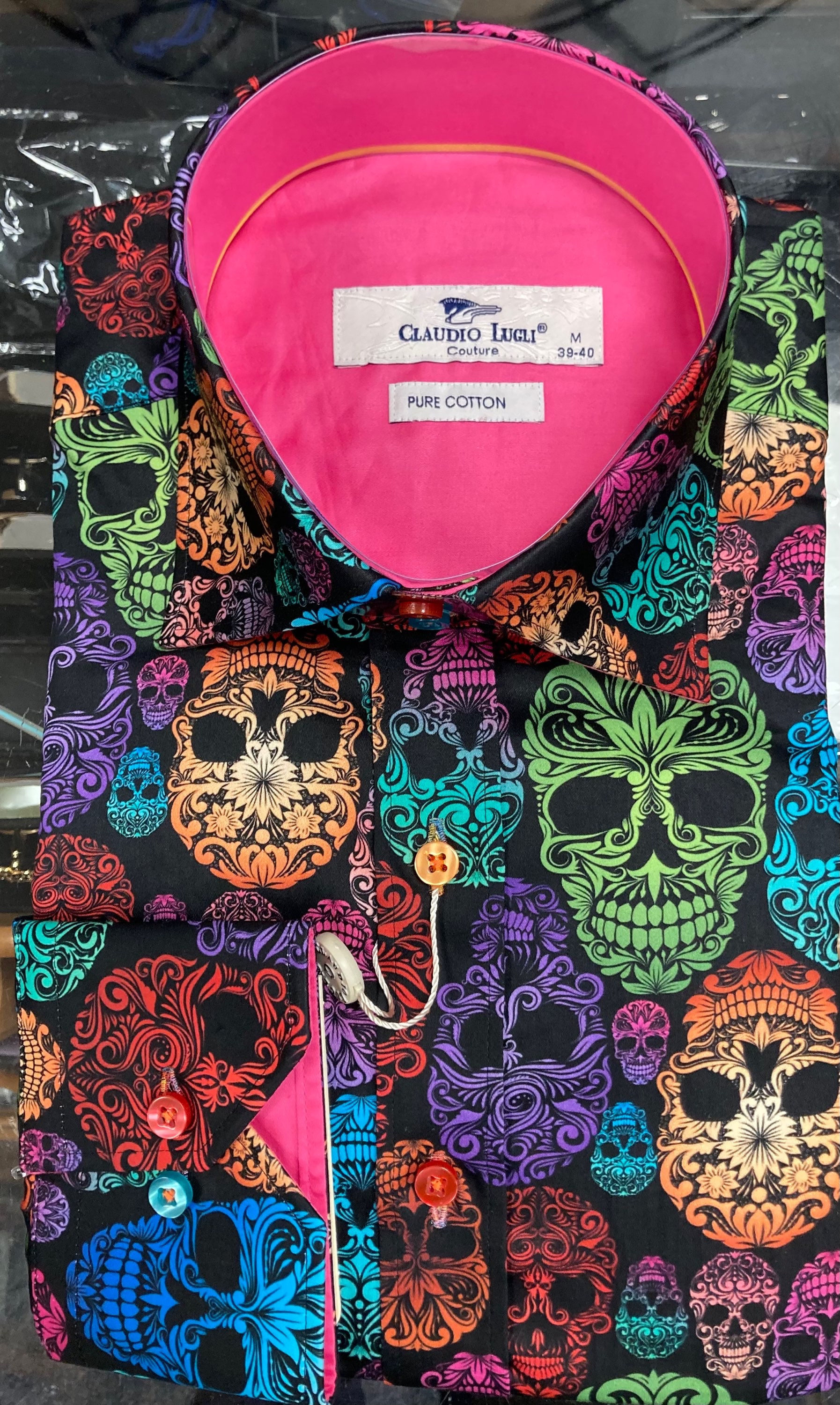 Sugar Skull Shirt  by Claudio Lugli . Sizes Medium to 4XL  now in stock