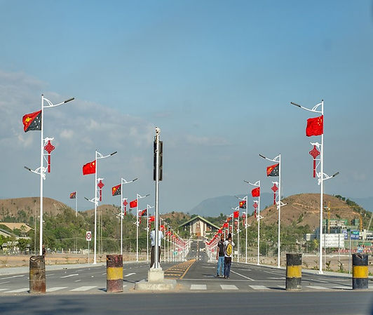 six-lane Independence Boulevard funded by the Chinese Government
