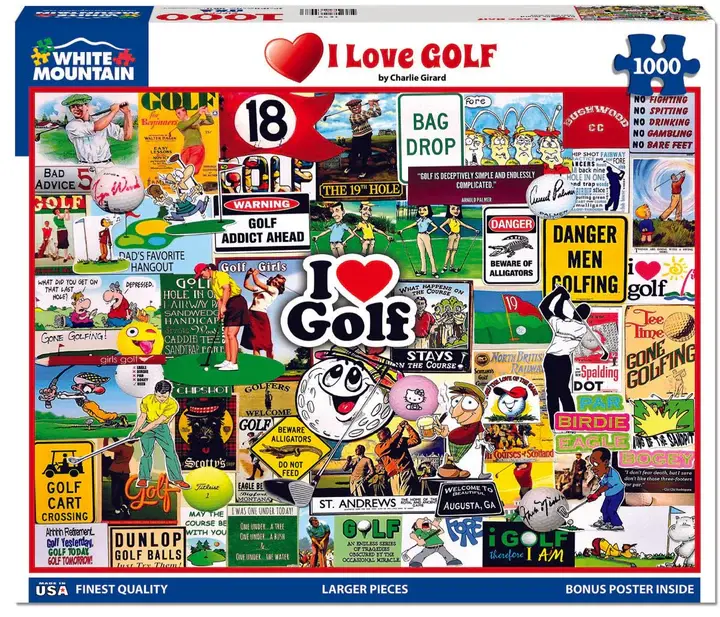 I Love Golf White Mountain Puzzles 1,000 Pieces