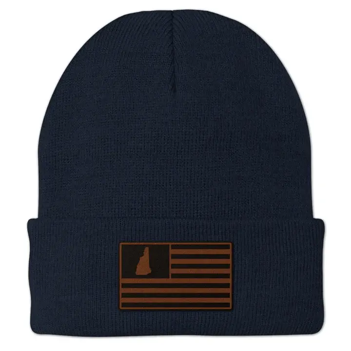 Thumbnail: New Hampshire Striped Leather Patch Cuff Knit