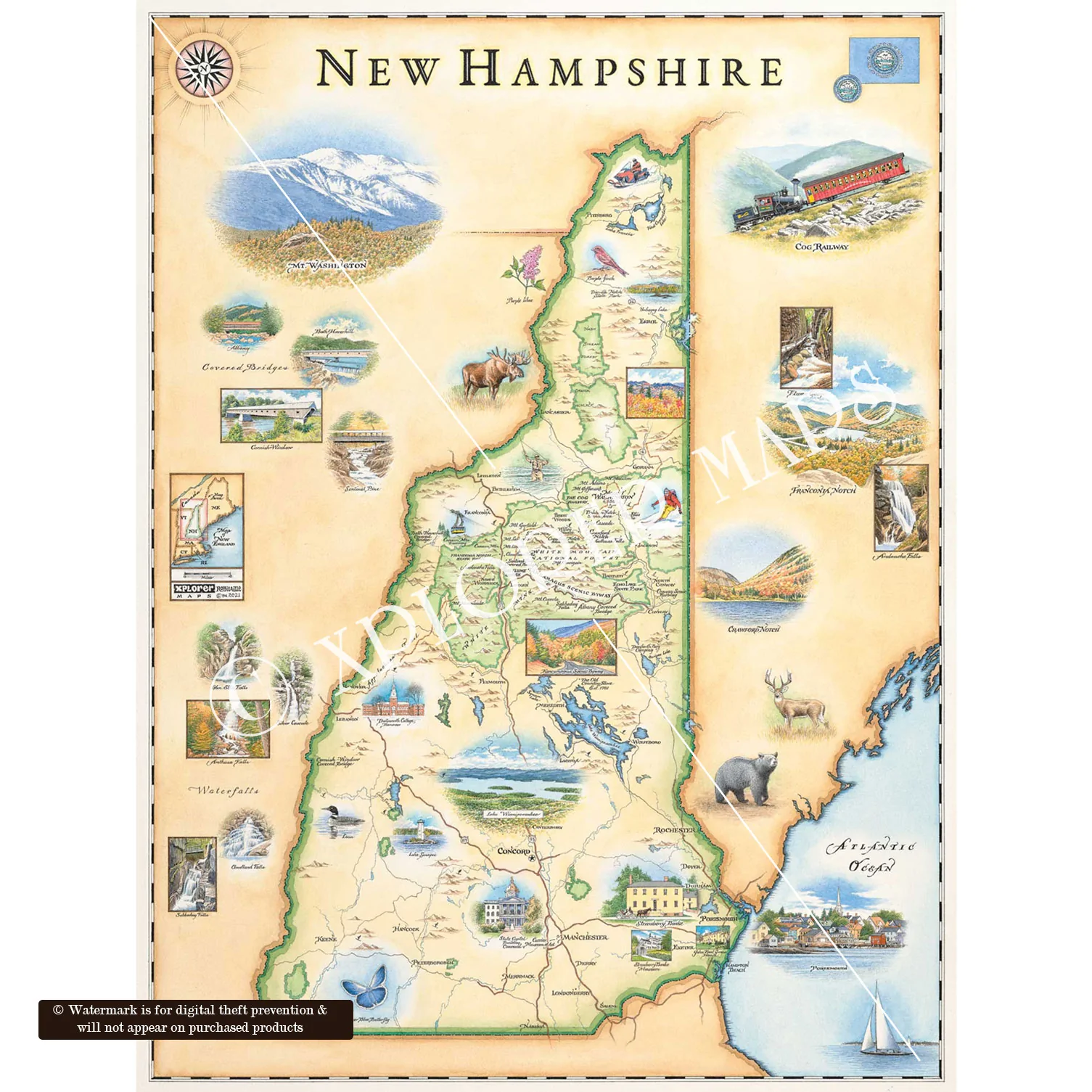 New Hampshire Xplorer Map  gilfordcountrystore