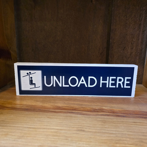 Unload Here Wood Sign - Navy | nahamsha