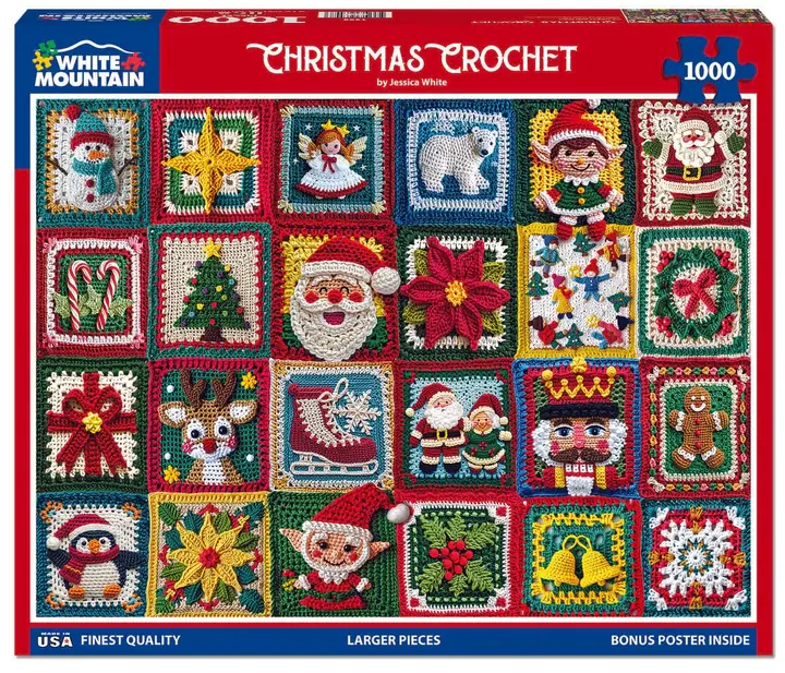 Christmas Crochet White Mountain Puzzles 1,000 Pieces