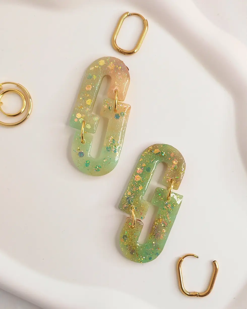 Miniature : Charms Sève dorée : Vert Jaune Brun Or - Infini Amma