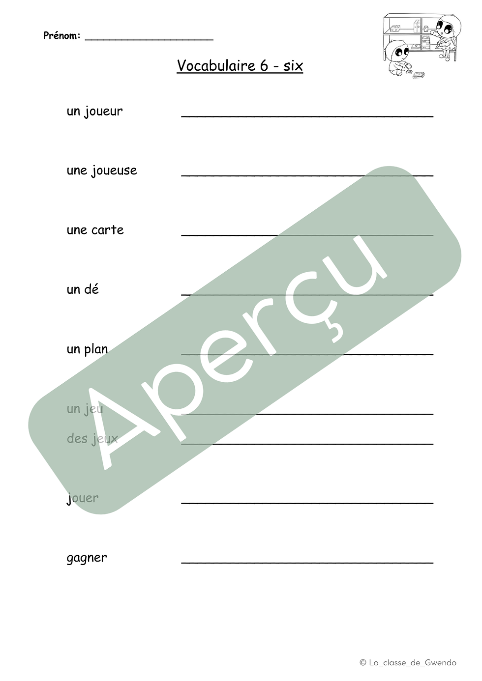 Miniature : 11 vocabulaires pour la 4P