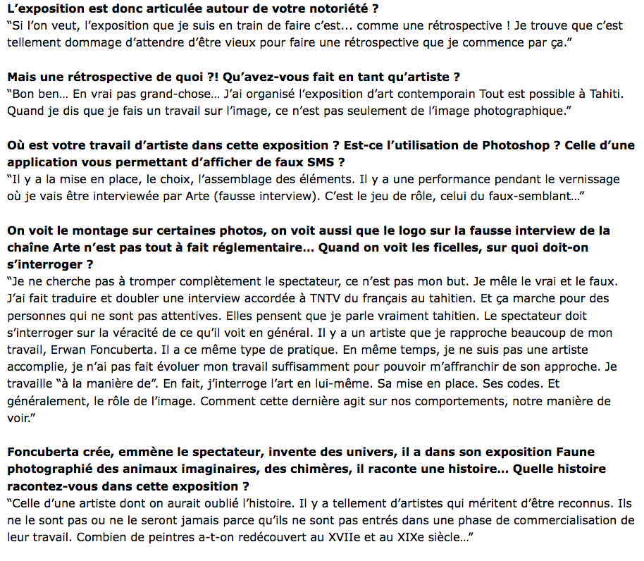 Article "Les Nouvelles Tahiti"