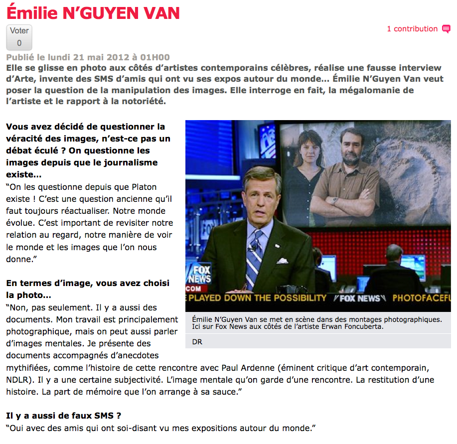 Article "Les Nouvelles Tahiti"