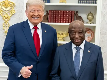 US president Donald Trump and Liberian President Joseph Boakai