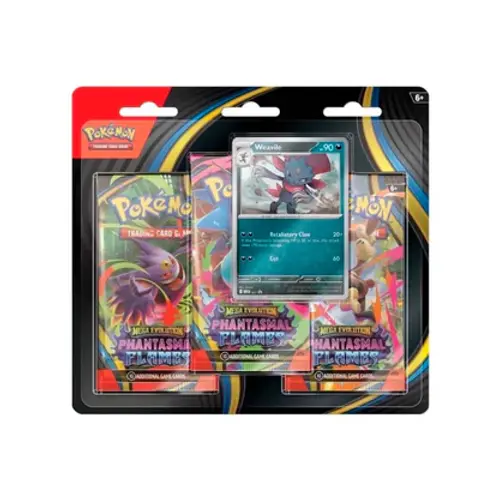 pokemon trading card game phantasmal flames three-booster blister Pokemon Mega Evolution: Phantasmal Flames 3-Pack Blister Case (24 Ct.)