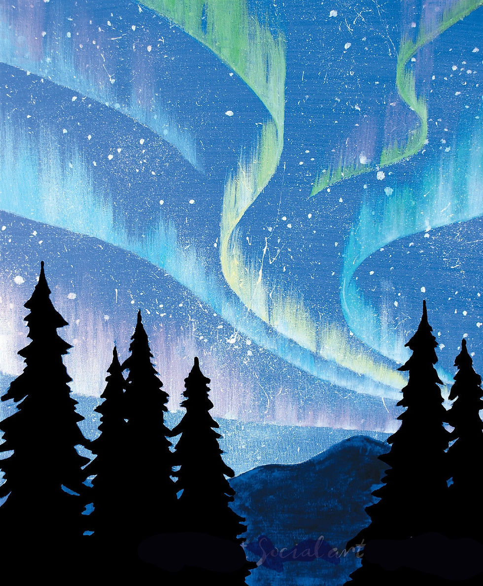 Northern Lights at Night Painting Workshop