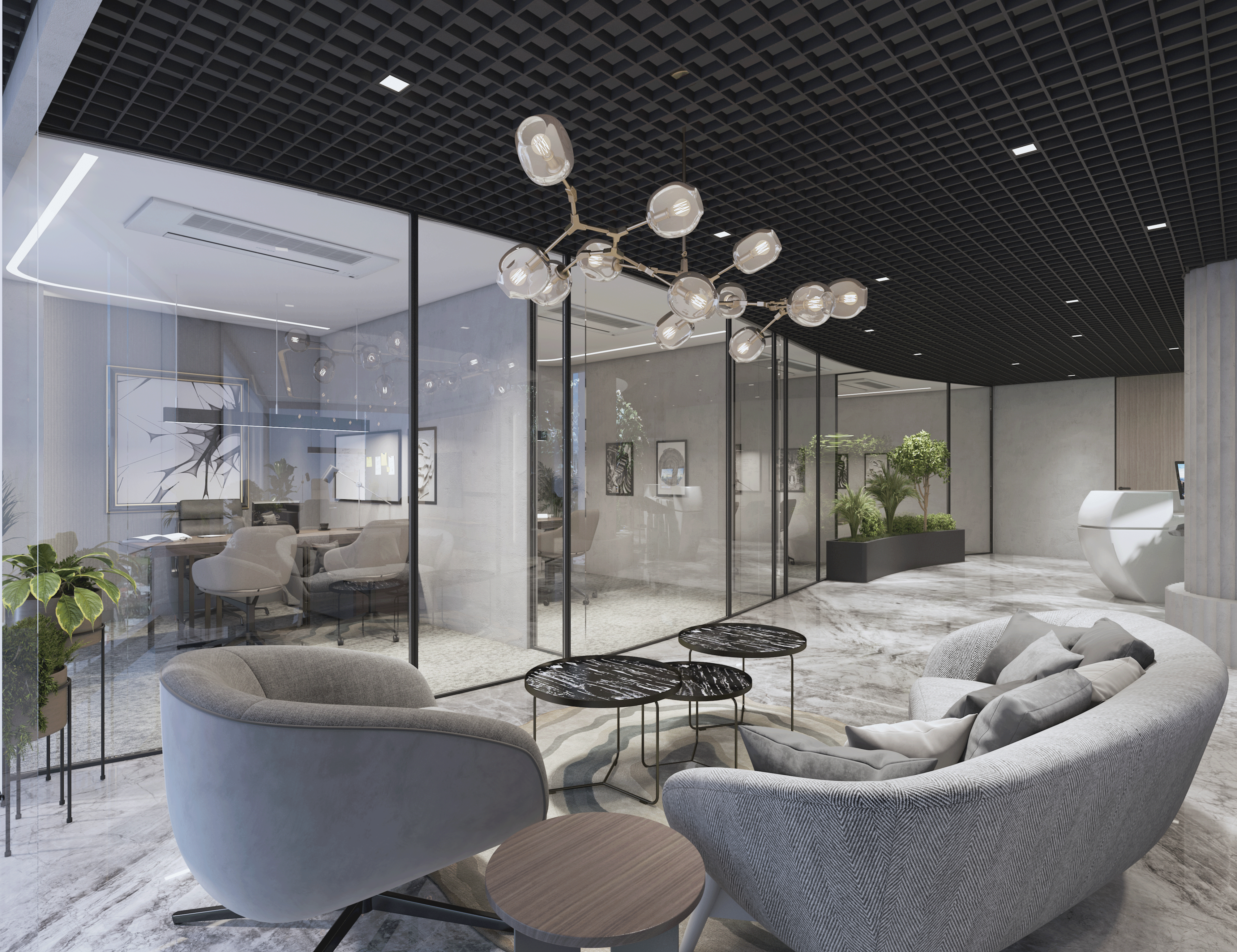 Office space, lounge design.