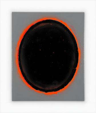 David Malek, Ellipse, Orange, Dark Star, Geneva, Contemporary art, abstract painting, shiva linga, tantra painting 