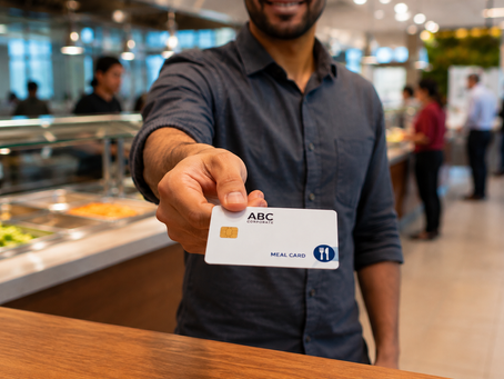 Corporate cafeteria meal benefit card