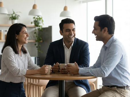 Employees in office pantry