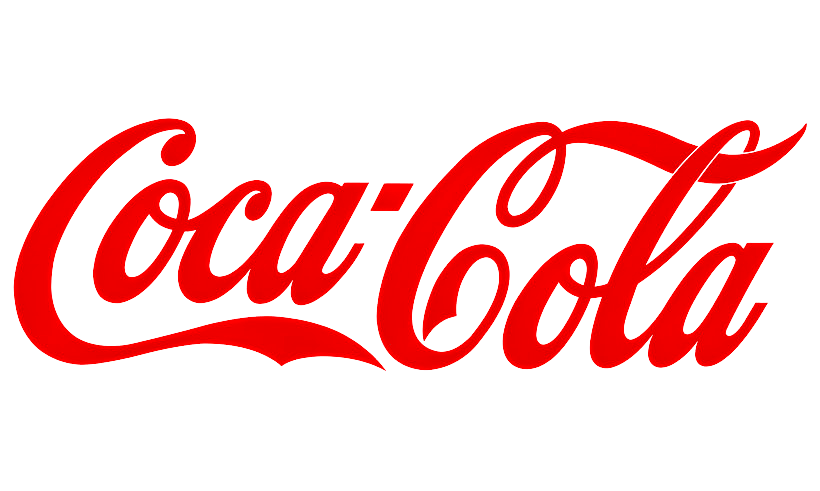 Red Coca-Cola logo with cursive text on a white background, conveying a classic and recognizable brand appearance.
