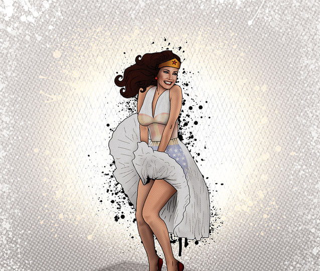 Wonder woman, lynda carter, retro, art