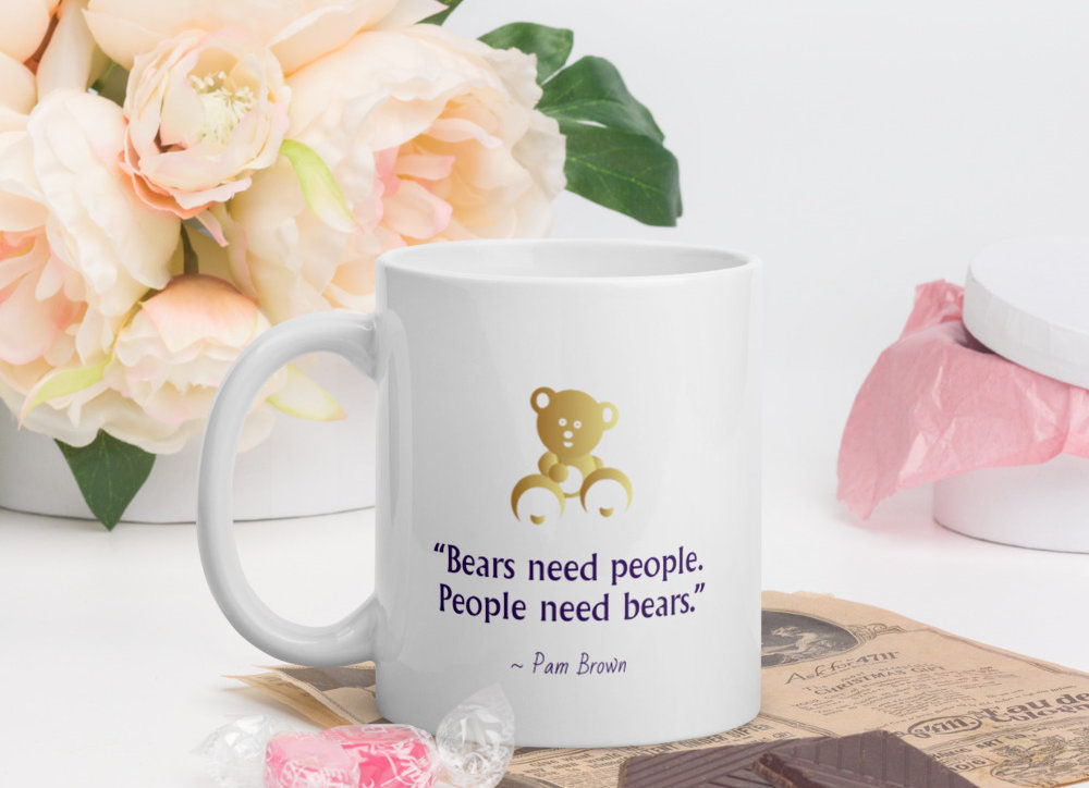 Teddy Mission White glossy mug