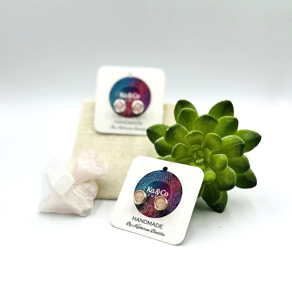 Thumbnail: Rose Quartz Post Earrings | Unconditional Love | Forgiveness