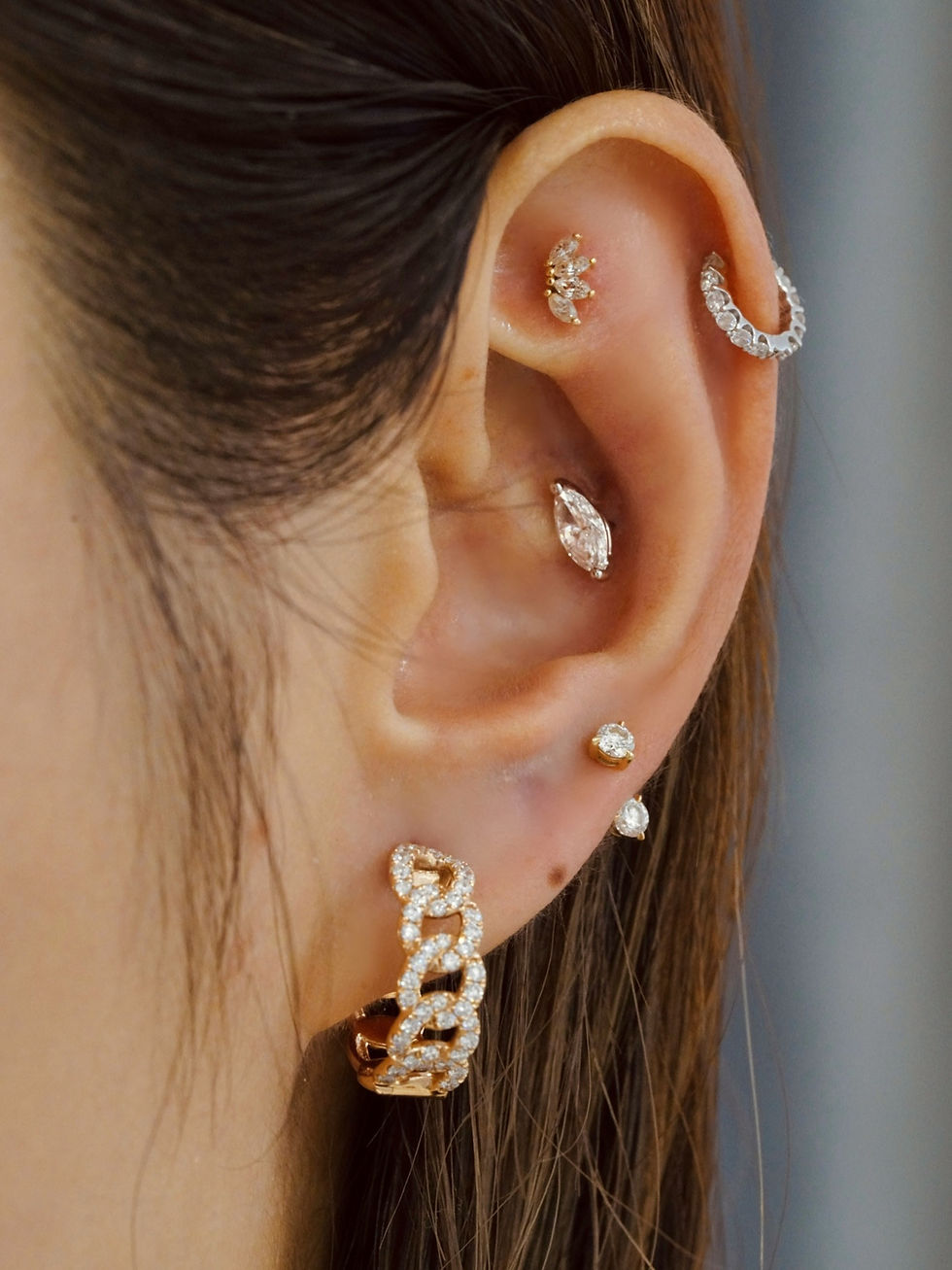 縮圖：0.1ct Ear Jacket in 18K Gold