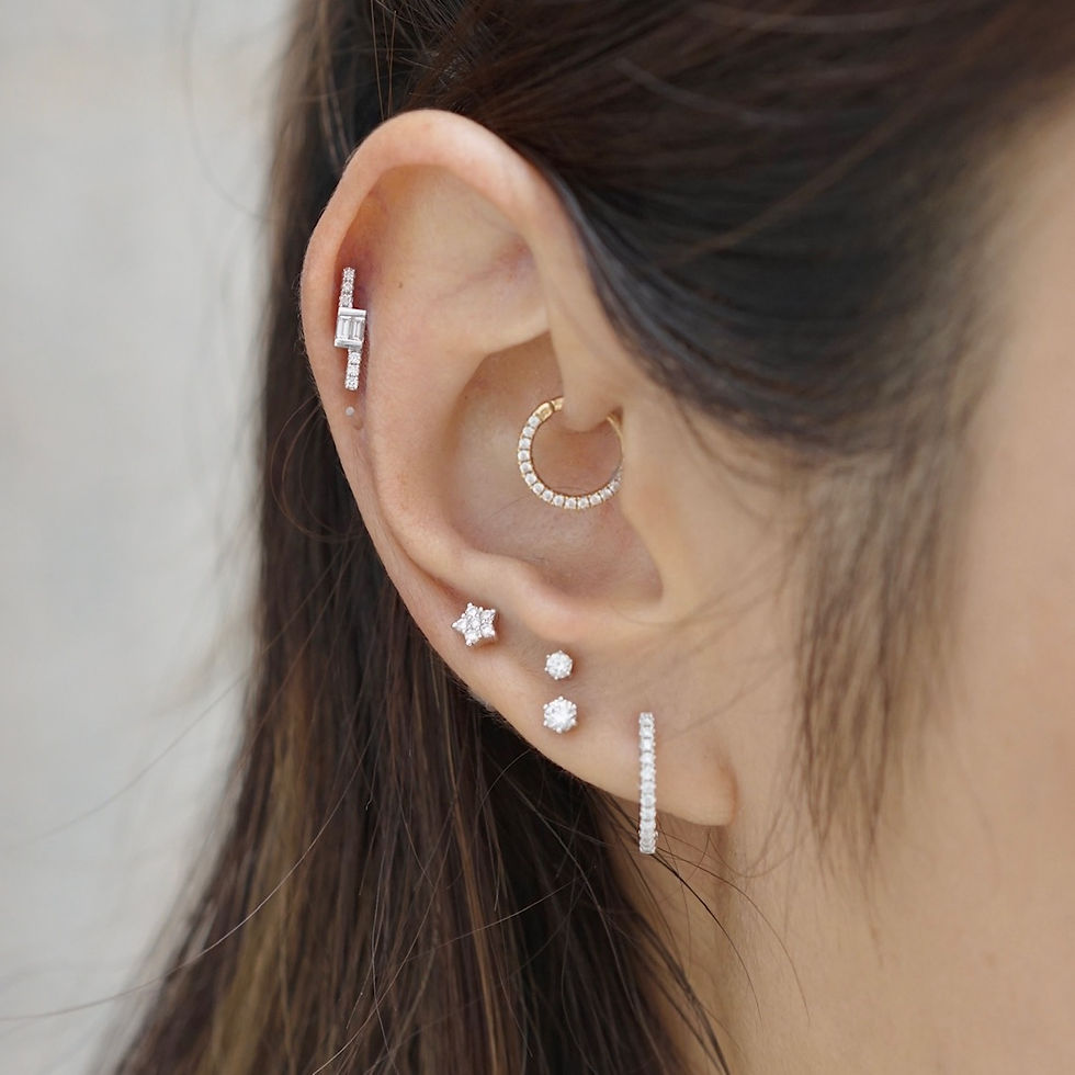 縮圖：2-way Double Stars Diamond Earring in 18K Gold