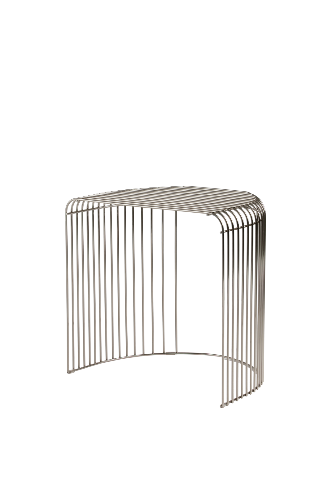 AYTM Curva Beistelltisch in Silber, seitlich